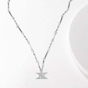 Letter Necklace (X) - Silver
